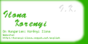 ilona korenyi business card